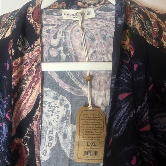 NWT Natural Life Long Boho Kimono - Picture 5 of 6